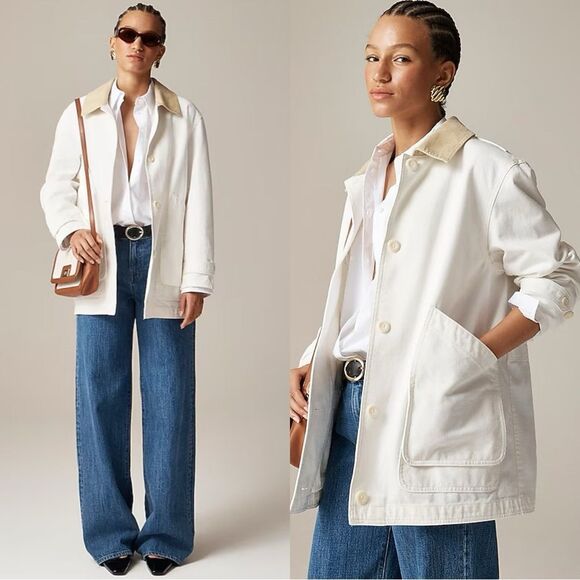 NWT J CREW Barn Jacket™ in canvas in Ivory - Picture 1 of 11